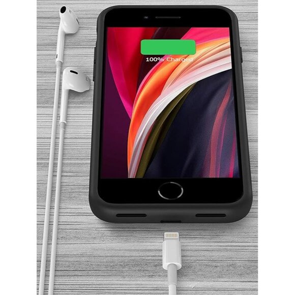 Portable Battery Charger iPhone Case for iPhone 8/7/6s/6/SE 3/SE 2, 6000mAh - Picture 2 of 6